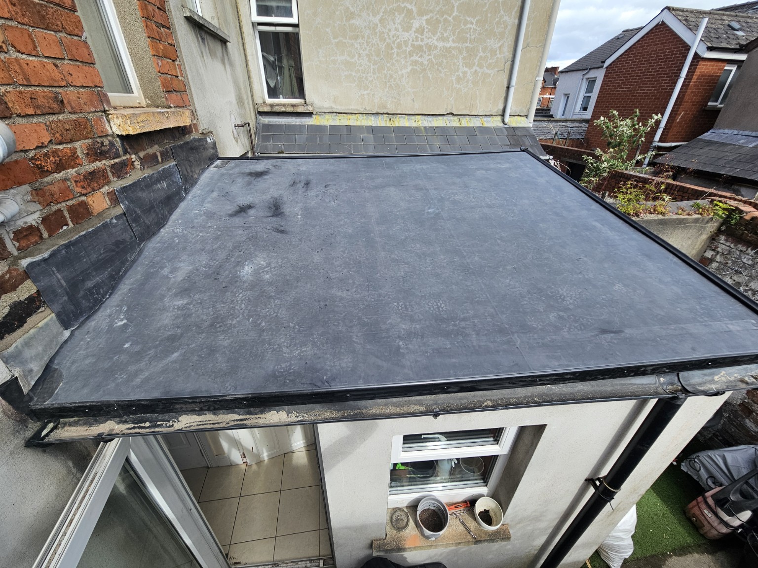 EPDM flat roof on a domestic extension